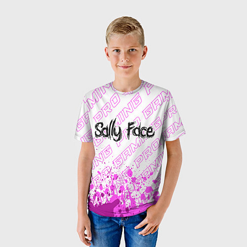 Детская футболка Sally Face pro gaming: символ сверху / 3D-принт – фото 3