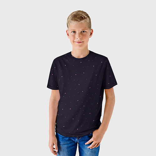 Детская футболка Абстракция ночь тёмно-фиолетовый / 3D-принт – фото 3