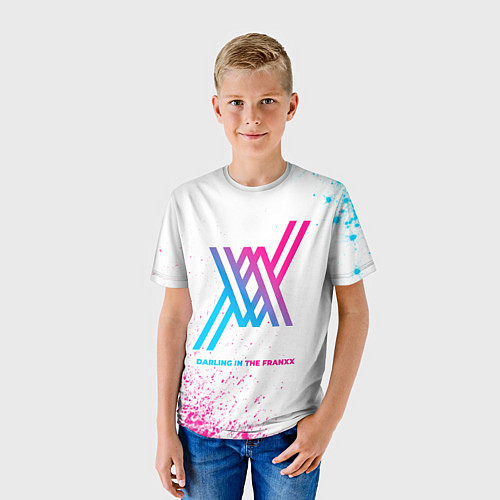Детская футболка Darling in the FranXX neon gradient style / 3D-принт – фото 3