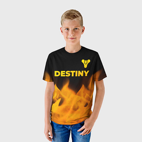 Детская футболка Destiny - gold gradient: символ сверху / 3D-принт – фото 3