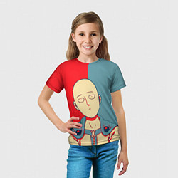 Футболка детская Saitama hero face, цвет: 3D-принт — фото 2