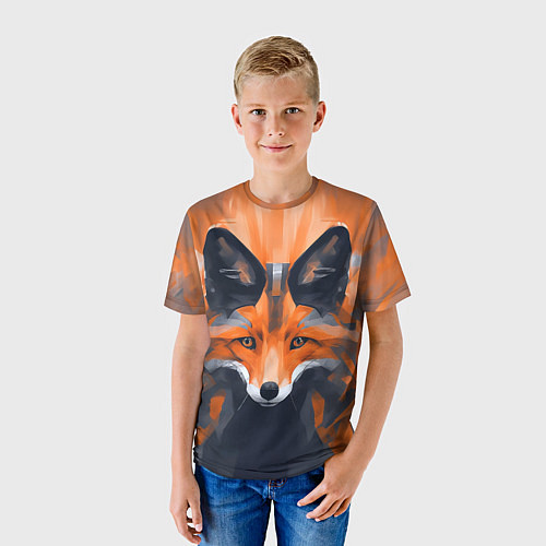 Детская футболка Нарисованная огненная лиса / 3D-принт – фото 3