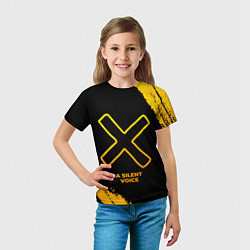Футболка детская A Silent Voice - gold gradient, цвет: 3D-принт — фото 2