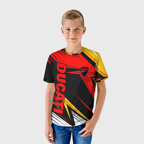 Детская футболка Ducati - red uniform / 3D-принт – фото 3