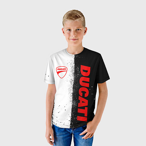 Детская футболка Ducati - двоичный / 3D-принт – фото 3