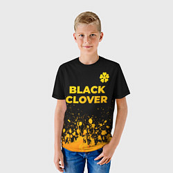 Футболка детская Black Clover - gold gradient: символ сверху, цвет: 3D-принт — фото 2
