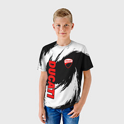 Футболка детская Ducati - мазки краски, цвет: 3D-принт — фото 2