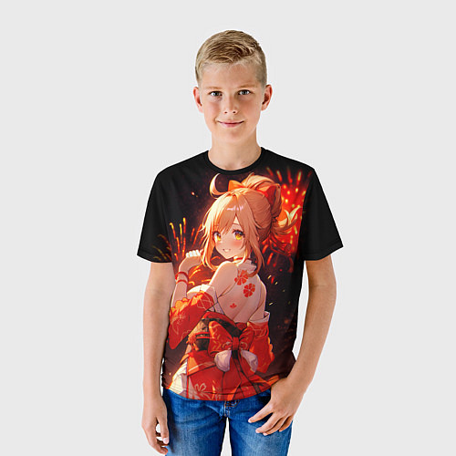Детская футболка Ёимия - фейервеки / 3D-принт – фото 3