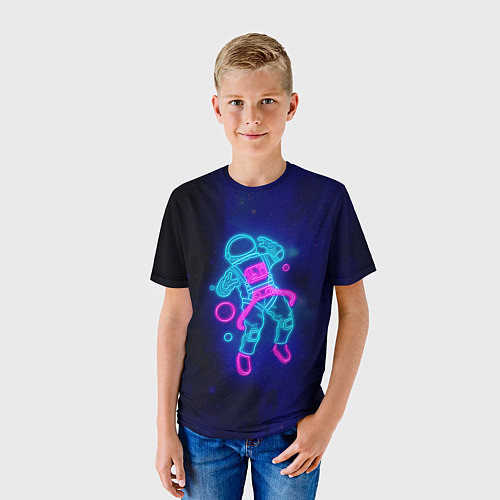 Детская футболка Космонавт - неон / 3D-принт – фото 3