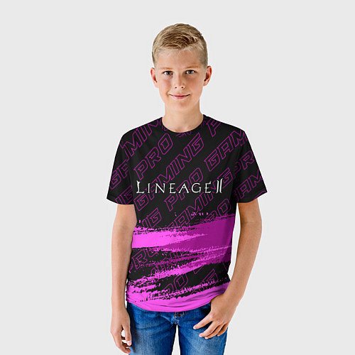 Детская футболка Lineage 2 pro gaming: символ сверху / 3D-принт – фото 3