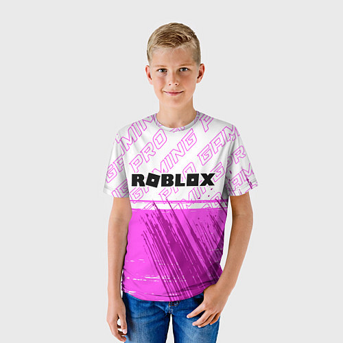 Детская футболка Roblox pro gaming: символ сверху / 3D-принт – фото 3