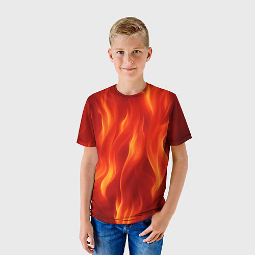 Детская футболка Огонь рыжий / 3D-принт – фото 3