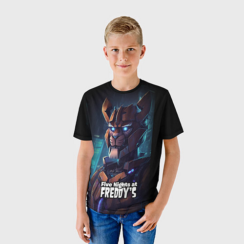 Детская футболка Five Nights at Freddys Bonnie cyberpunk / 3D-принт – фото 3