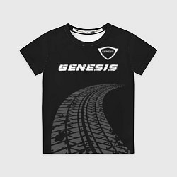 Футболка детская Genesis speed на темном фоне со следами шин: симво, цвет: 3D-принт