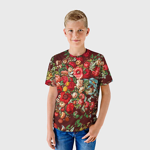 Детская футболка Платок цветочный узор / 3D-принт – фото 3