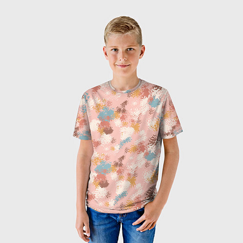 Детская футболка Разноцветные мазки, пятна в пастельных тонах / 3D-принт – фото 3