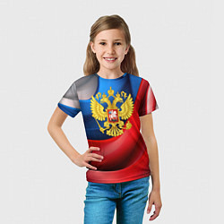 Футболка детская Золотой герб России, цвет: 3D-принт — фото 2