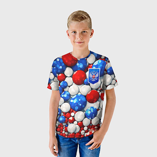 Детская футболка Шарики триколор / 3D-принт – фото 3