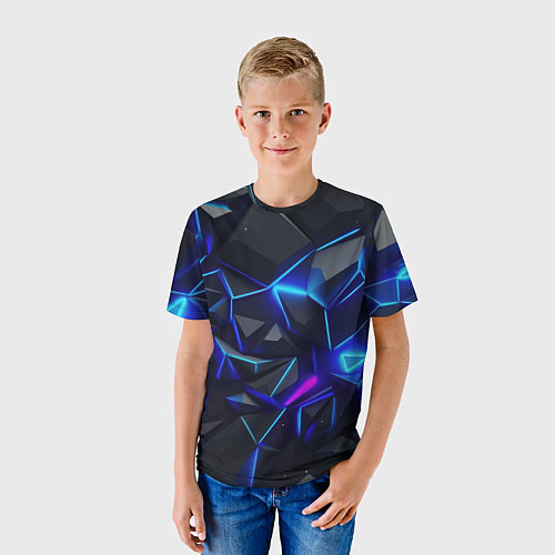 Детская футболка Неоновые космические осколки / 3D-принт – фото 3