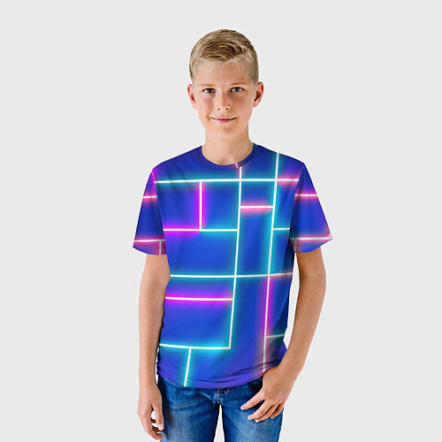 Детская футболка Неон линии / 3D-принт – фото 3