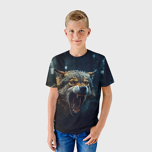 Детская футболка Волк рассвет / 3D-принт – фото 3