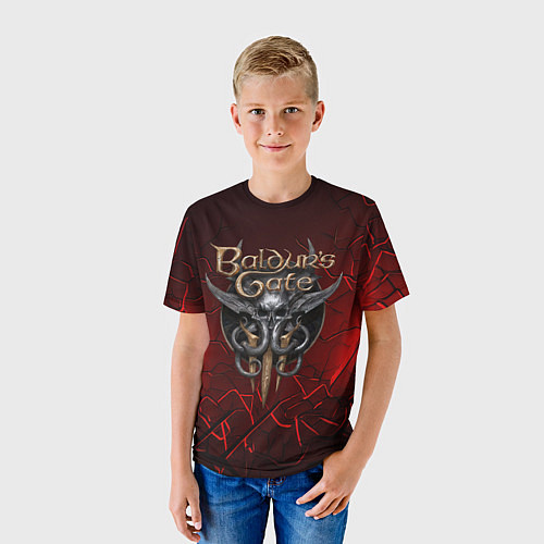 Детская футболка Baldurs Gate 3 logo red / 3D-принт – фото 3