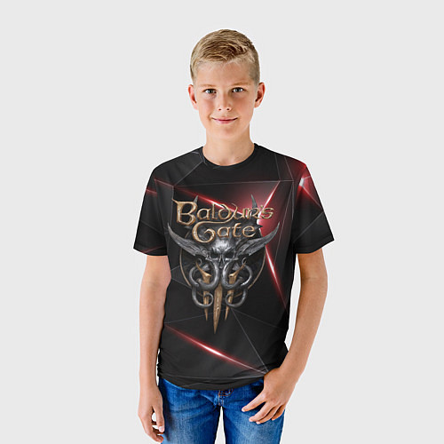 Детская футболка Baldurs Gate 3 logo black red / 3D-принт – фото 3