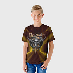 Футболка детская Baldurs Gate 3 logo black gold, цвет: 3D-принт — фото 2