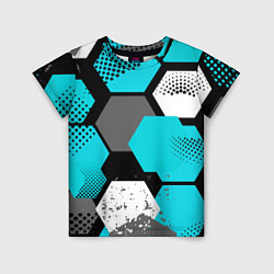 Футболка детская Шестиугольники абстрактный фон, цвет: 3D-принт
