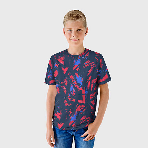 Детская футболка Спортивный абстрактный фон / 3D-принт – фото 3