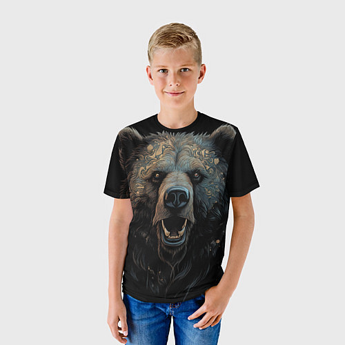 Детская футболка Мощный медведь / 3D-принт – фото 3