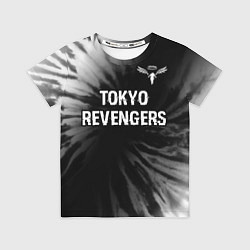 Футболка детская Tokyo Revengers glitch на темном фоне: символ свер, цвет: 3D-принт