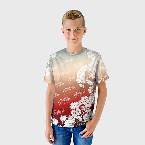 Детская футболка Stray Kids flowers / 3D-принт – фото 3