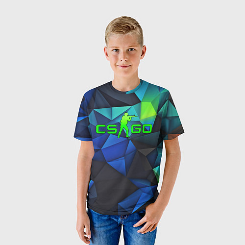 Детская футболка CSGO blue abstract / 3D-принт – фото 3