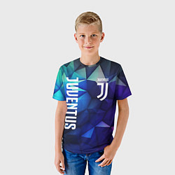 Футболка детская Juventus logo blue, цвет: 3D-принт — фото 2