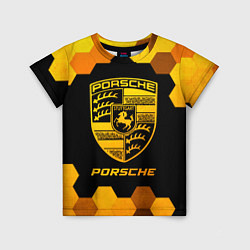 Футболка детская Porsche - gold gradient, цвет: 3D-принт