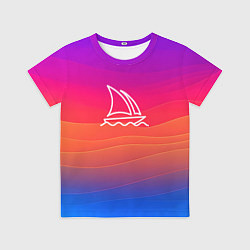 Футболка детская Midjourney Логотип с фоном, цвет: 3D-принт