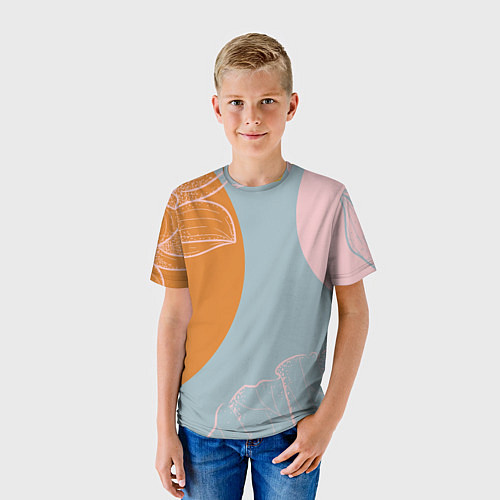 Детская футболка Минималистичный лотос / 3D-принт – фото 3