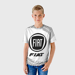 Футболка детская Fiat speed на светлом фоне со следами шин, цвет: 3D-принт — фото 2