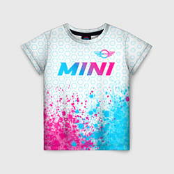 Футболка детская Mini neon gradient style: символ сверху, цвет: 3D-принт