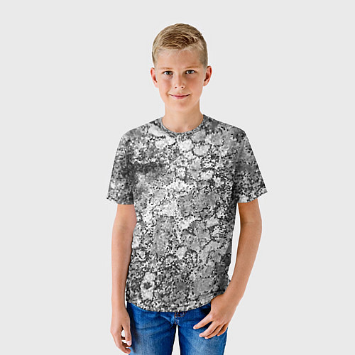 Детская футболка Черно-белый мозаичный узор / 3D-принт – фото 3
