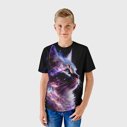 Детская футболка Галактический кот / 3D-принт – фото 3