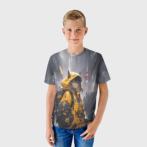 Детская футболка Девчонка идущая в школу / 3D-принт – фото 3