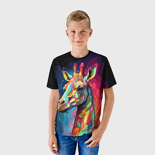 Детская футболка Психоделический жираф / 3D-принт – фото 3