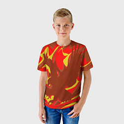 Футболка детская Огненный сокол, цвет: 3D-принт — фото 2