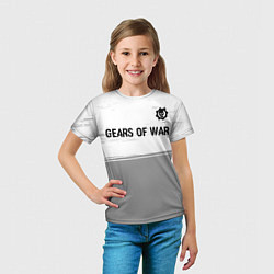 Футболка детская Gears of War glitch на светлом фоне: символ сверху, цвет: 3D-принт — фото 2
