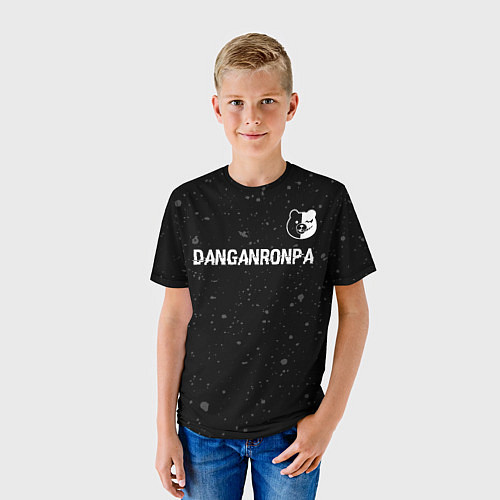 Детская футболка Danganronpa glitch на темном фоне: символ сверху / 3D-принт – фото 3