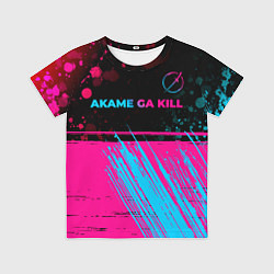 Футболка детская Akame ga Kill - neon gradient: символ сверху, цвет: 3D-принт