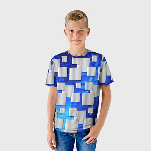 Детская футболка Стальные квадраты / 3D-принт – фото 3