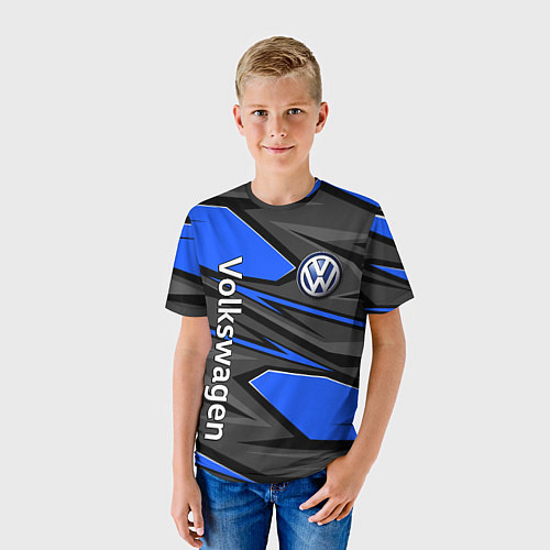 Детская футболка Вольцваген - спортивная униформа / 3D-принт – фото 3